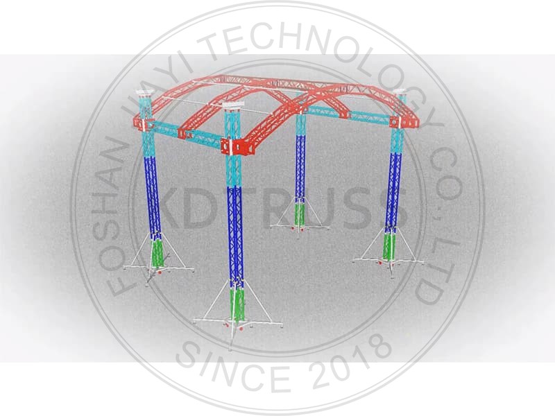 Just install the system with your standard ITSC-CS39 straight and curved trusses in stock. Spigot connection offering your fast and easy install. Aluminium lightweight Stage Lighting truss portable for exhibitions and trade shows. TUV and SGS certificate.