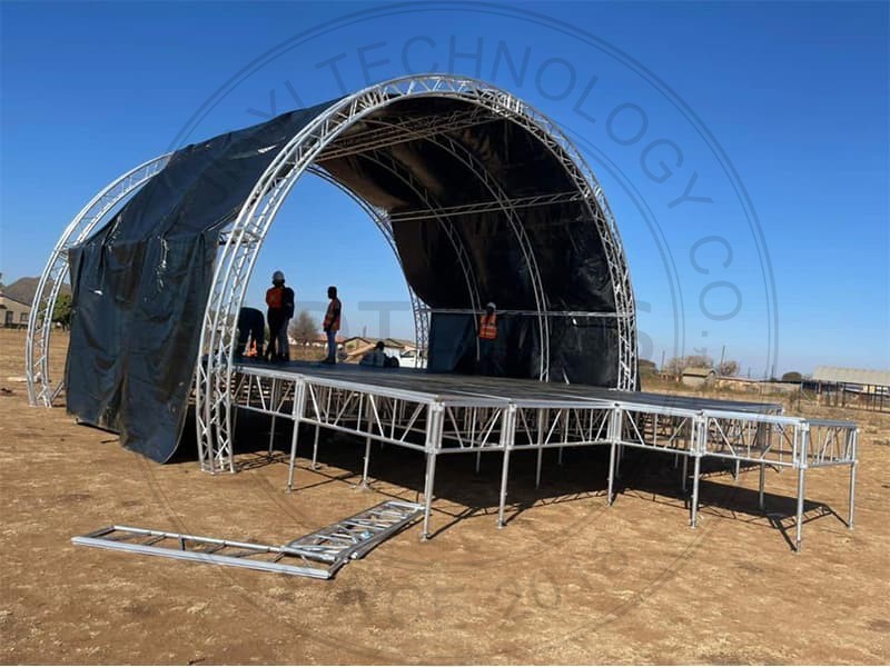 Tunnel Roof Truss System with Portable Stage