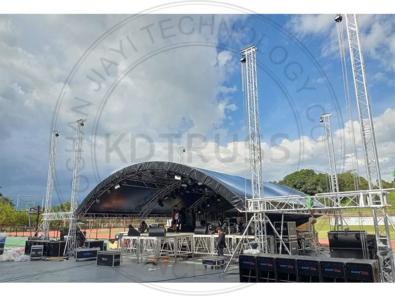 12*10m Line Array Speaker Curved Roof Trusses with 3m Wings