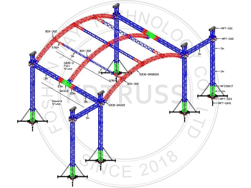 Line Array Speaker Curved Roof Trusses