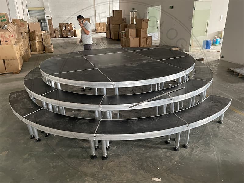 3m Diameter Round Portable Stage Platform with Ring Stairs