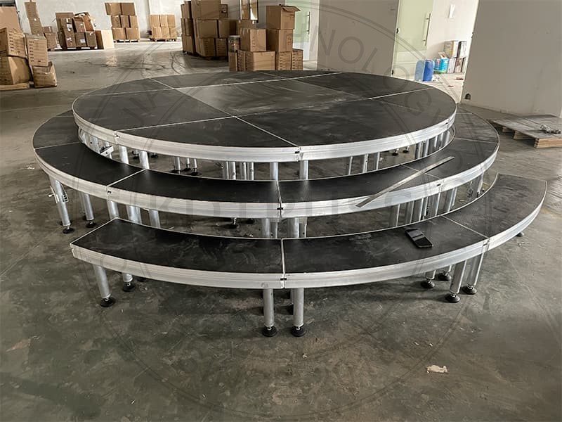 Circular portable stage decks