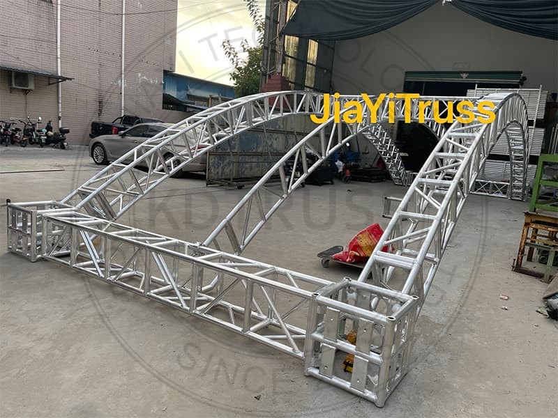 12*12*7m Aluminum Curved Stage Roof Truss System