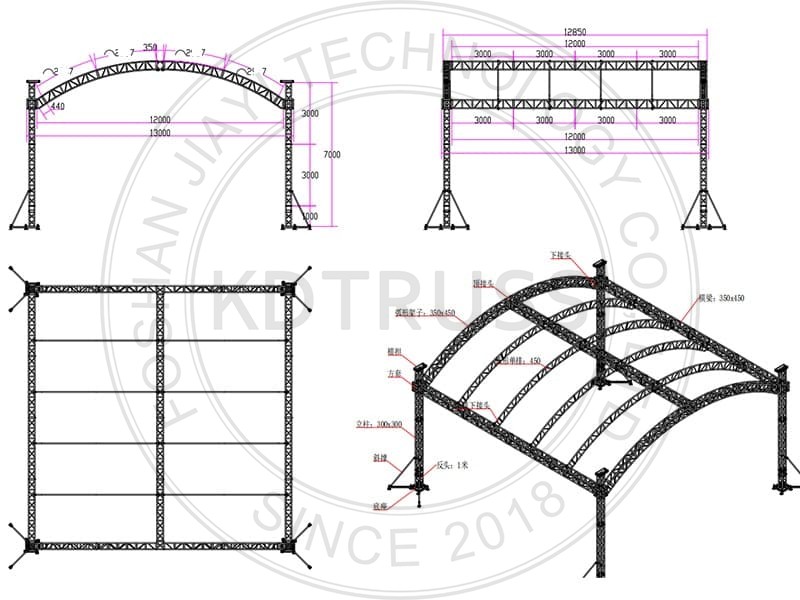 Curved Roof Concert Stage Truss